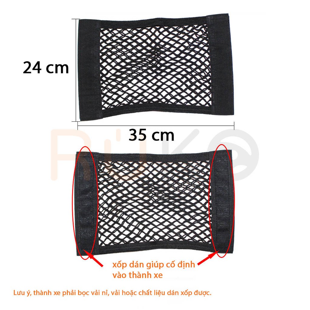 🚗 Túi lưới co giãn để dụng cụ, tiện ích trong cốp ô tô xe hơi