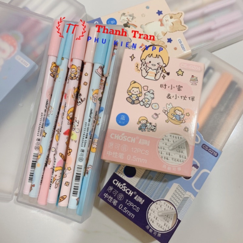 Bút gel xoá được CHOSCH mực Tím/Xanh ngòi 0.5mm