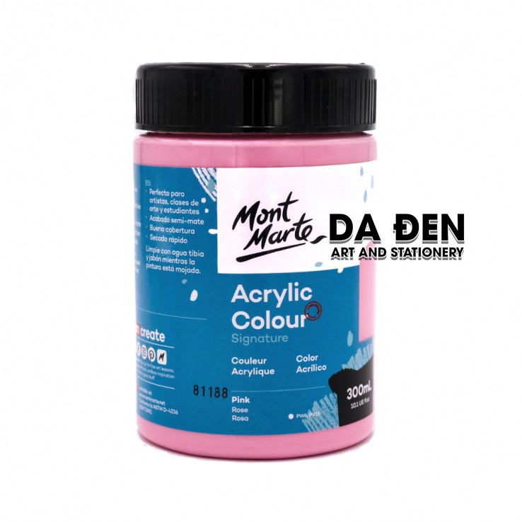 [DA ĐEN] Màu Mont Marte Signature Acrylic Colour 300ml (10.1-oz) - Pink