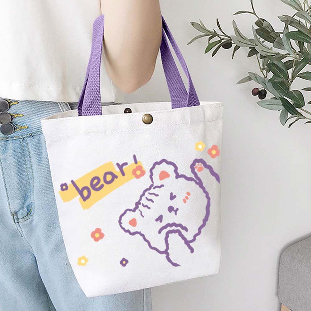 Túi Xách Đeo Vai Vải Bạt In Hoạt Hình Đáng Yêu Dành Cho Nữ