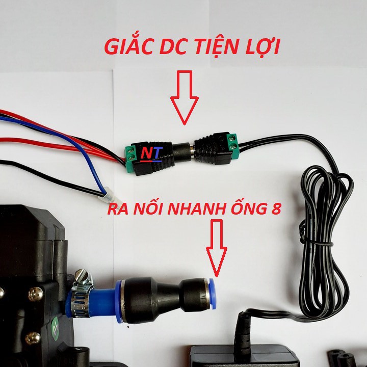 Máy Bơm Nước Mini 12V Tăng Áp Phun Sương, Rửa Xe, Hút Nước Bể Cá