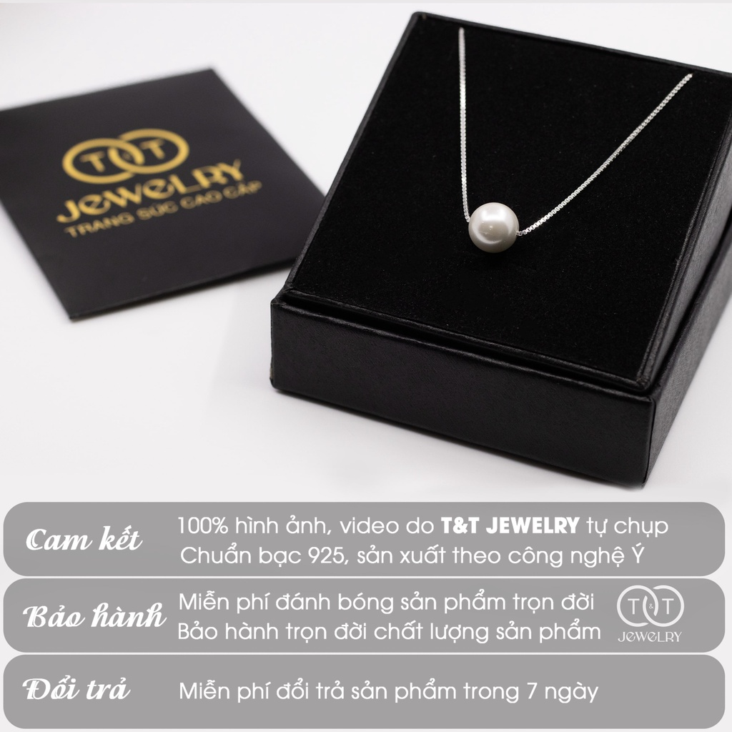 Dây chuyền Bạc nữ Ngọc Trai Nhân Tạo sang trọng T&amp;T Jewelry Bạc Ý cao cấp DC022