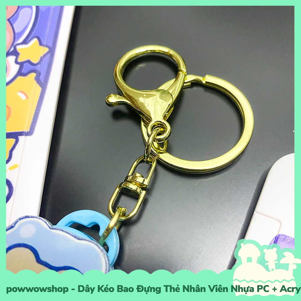 [Sẵn VN - Hỏa Tốc] Dây Kéo Bao Đựng Thẻ Nhân Viên Nhựa PC + Acrylic Mẫu Nhân Vật Hoạt Hình Rabbit &amp; Bear Plannet