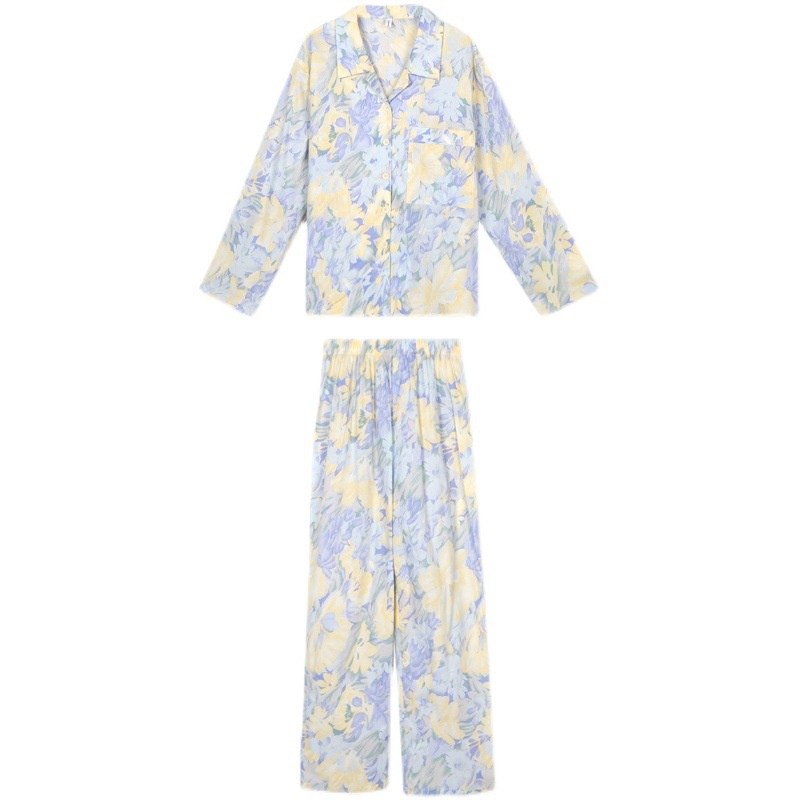 Bộ Đồ Ngủ In Hoa Sơn Dầu Phong Cách Nhật Bản Mới La126