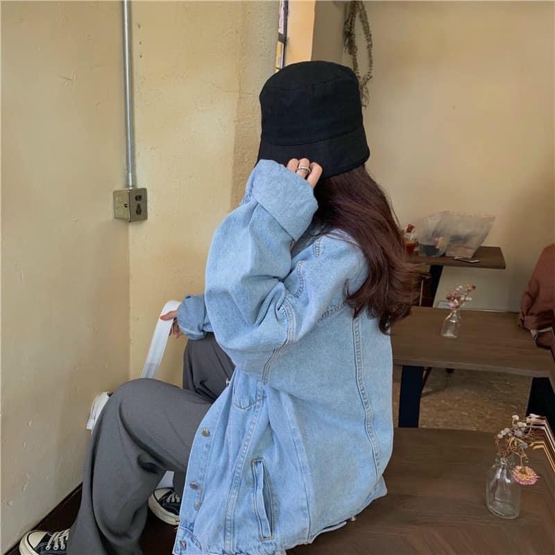 (Ảnh thật) Áo khoác bò oversize Hàn Quốc L.Y Store nữ &lt;3 chất dày dặn siêu đẹp
