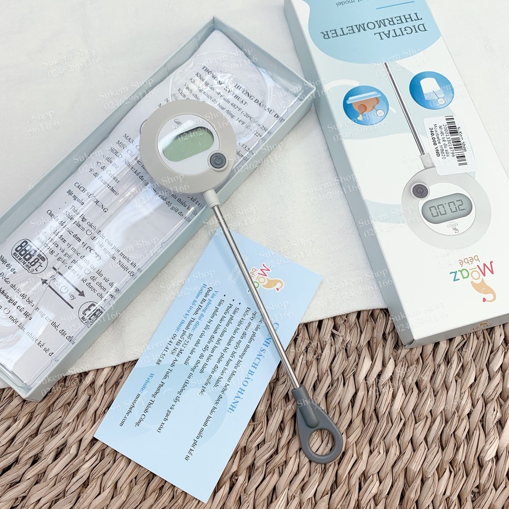 Nhiệt Kế Điện Tử/ Nhiệt Kế Đo Nhiệt Độ Nước, Sữa, Thức Ăn Moaz BéBé MB020 [Chính Hãng, BH 12 Tháng]