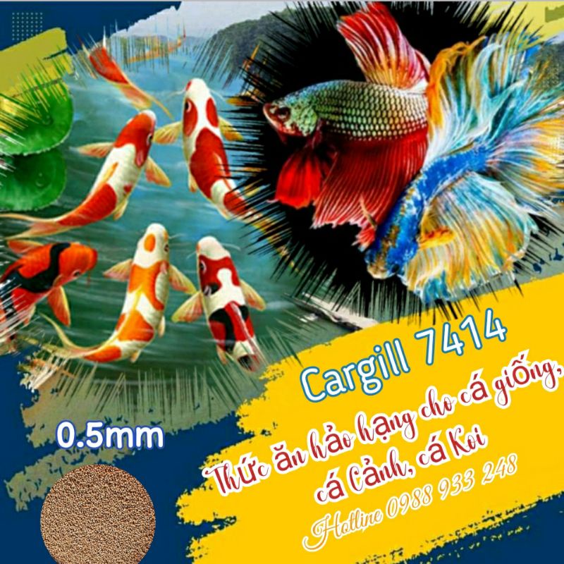 Cám cá Cargill 7414 dùng cá cảnh, cá 7 màu hoặc dùng làm mồi câu