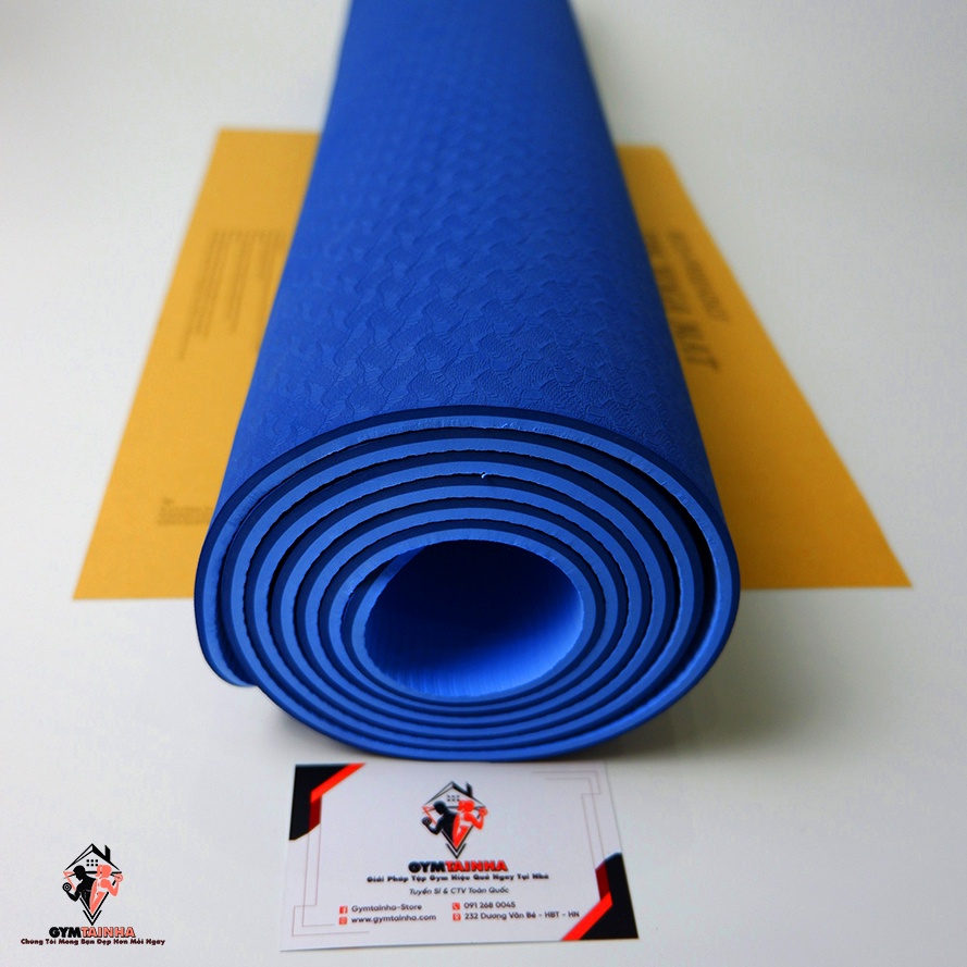 Thảm Tập Yoga Định Tuyến 6mm 2 Lớp Cao Cấp, Thảm Yoga TPE Cao Cấp Chống Trượt, Thảm Tập  Gym Yoga Pilates, Thảm Yoga TPE