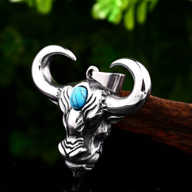 (MớI) Vòng cổ HợP Kim HìNh ĐầU Bò ĐíNh Đá