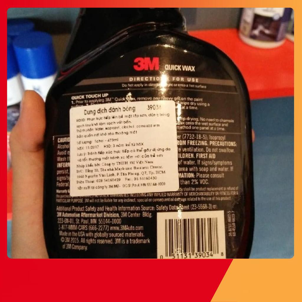 DUNG DỊCH TĂNG ĐỘ BÓNG SƠN 3M QUICK WAX 473ml 3M 39034 chamsocxestore