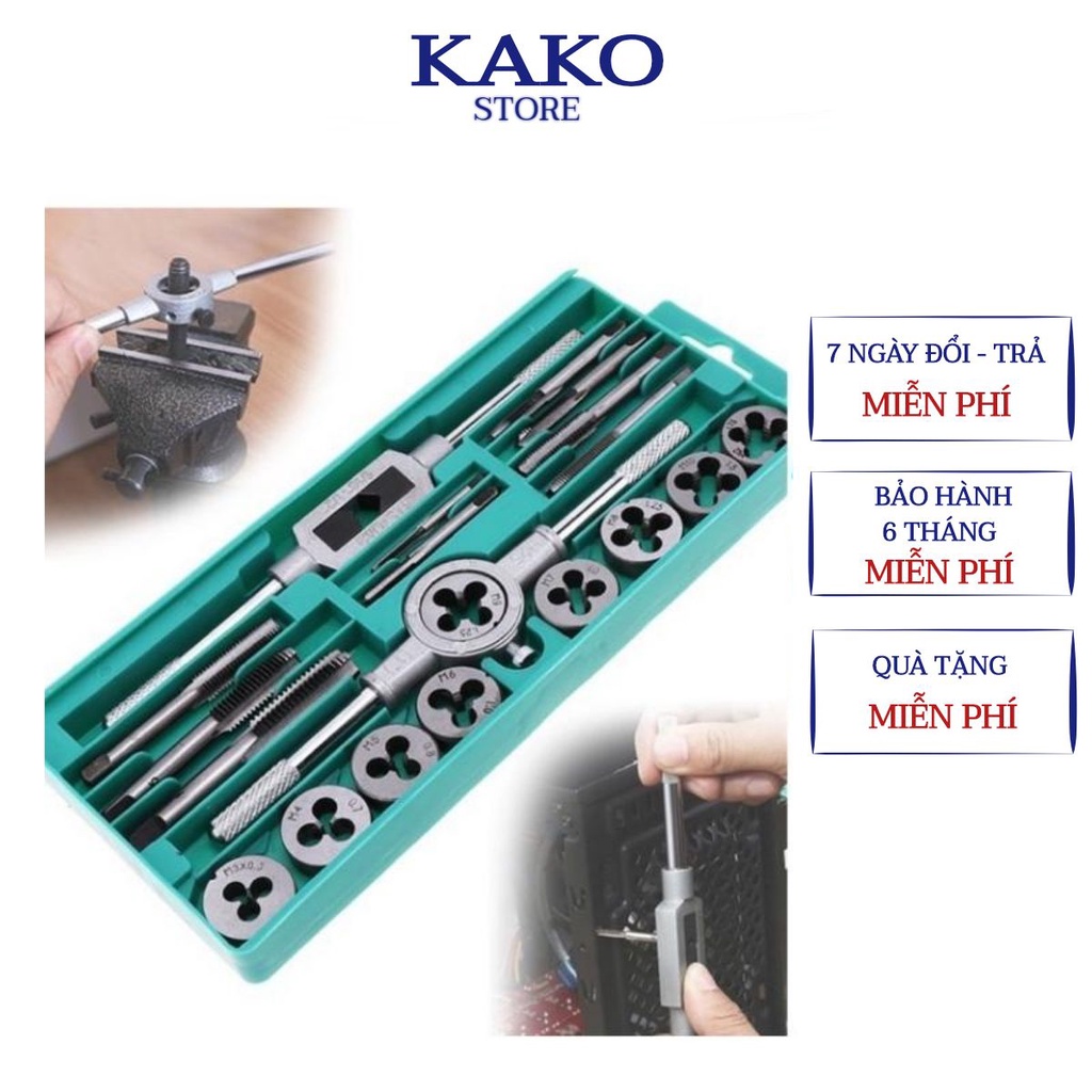 Taro ren 12 20 40 chi tiết bộ tạo ren trong và ngoài hợp kim siêu cứng , nhổ ốc gẫy 6pc