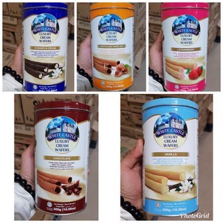 Bánh quế nhân kem White Castle 300gr hộp thiếc đủ loại