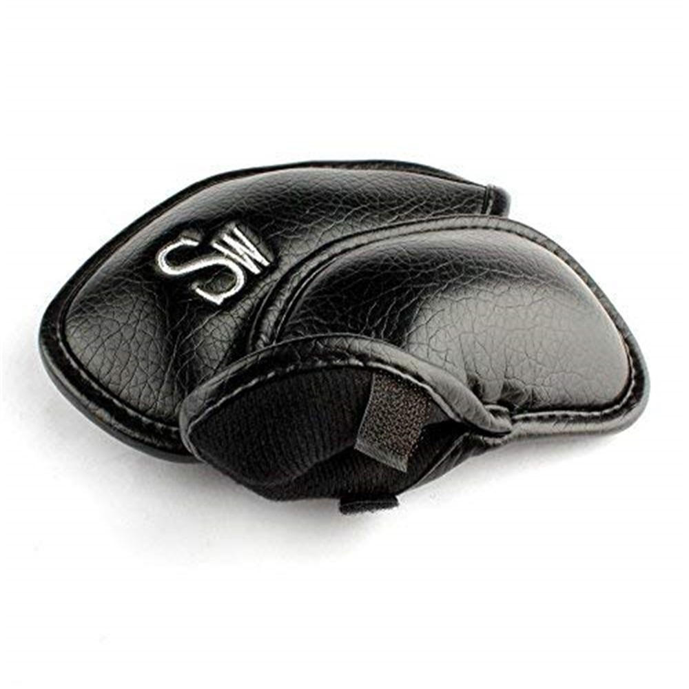 12pcs Soft PU Leather Golf Club Iron Headcover Head Cover Protector Putter Set For Outside Playing