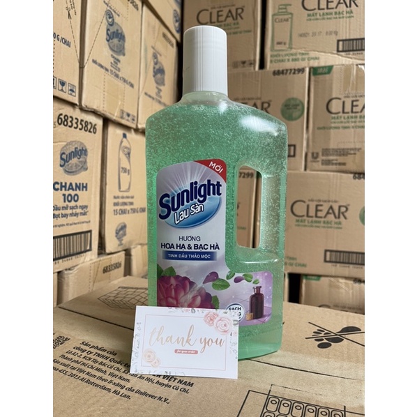 Lau sàn sunlight chai 1kg hương tinh dầu thảo mộc mẫu mới hương thơm mới