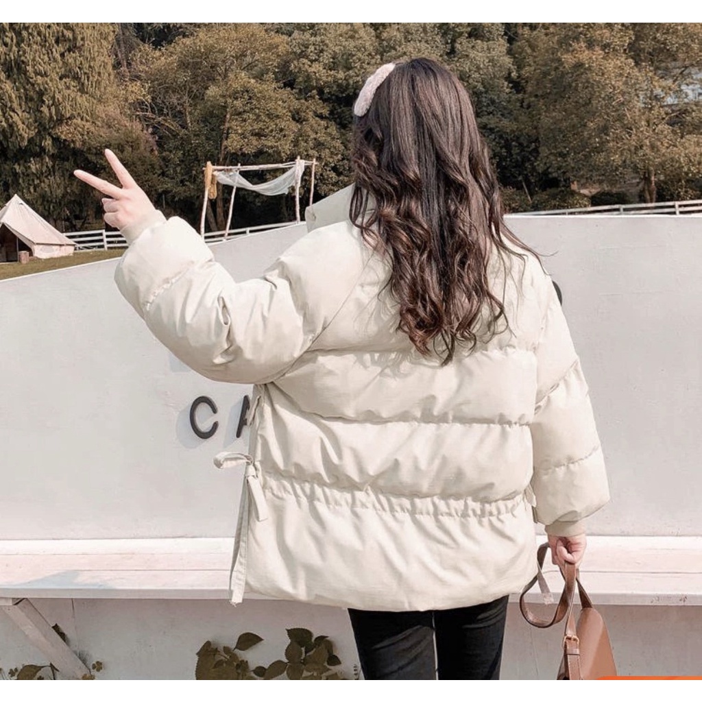 FREE SHIP MAX ÁO PHAO BÉO NỮ CHẦN BÔNG BA LỚP CÓ NÓN LÔNG THÁO RỜI CỰC ẤM SIÊU SANG CHẢNH PHONG CÁCH HÀN QUỐC TA