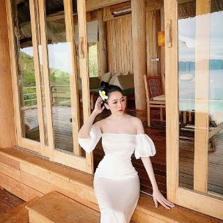 ĐẦM PHI LỤA CÚP NGỰC TAY PHỒNG