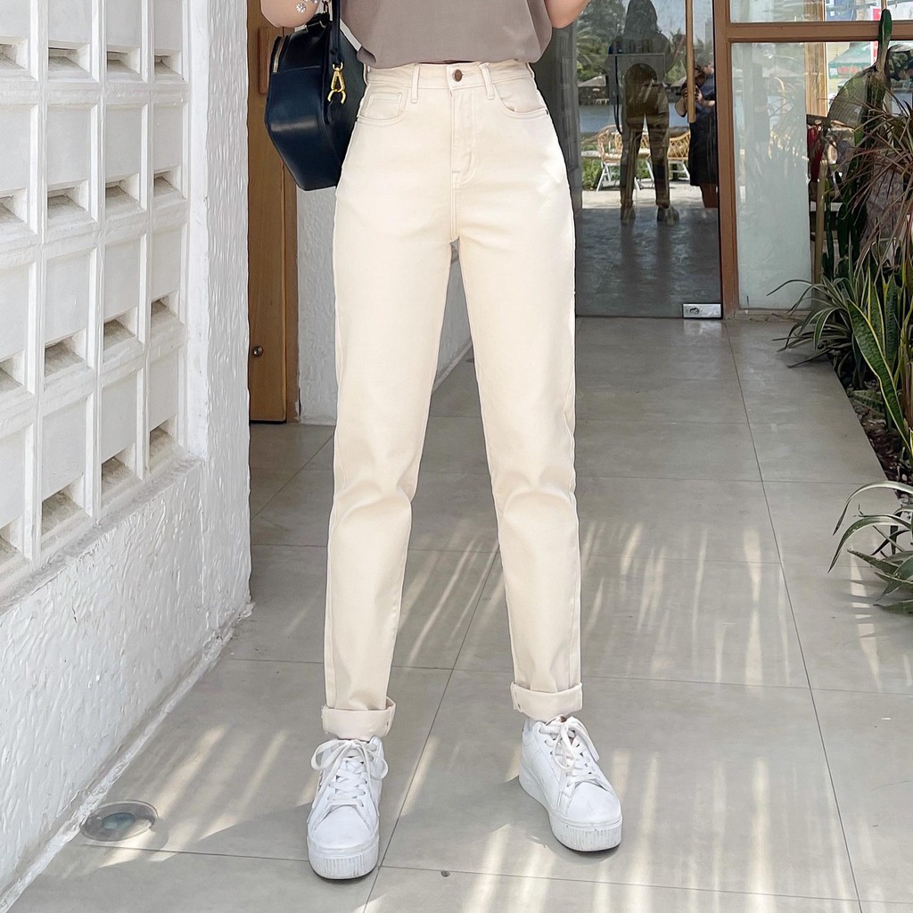 QUẦN JEANS BAGGY KEM BASIC ZAREEN JEA116