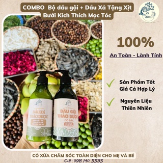 Bộ dầu gội + dầu xả tặng xịt bưởi kích thích mọc tóc