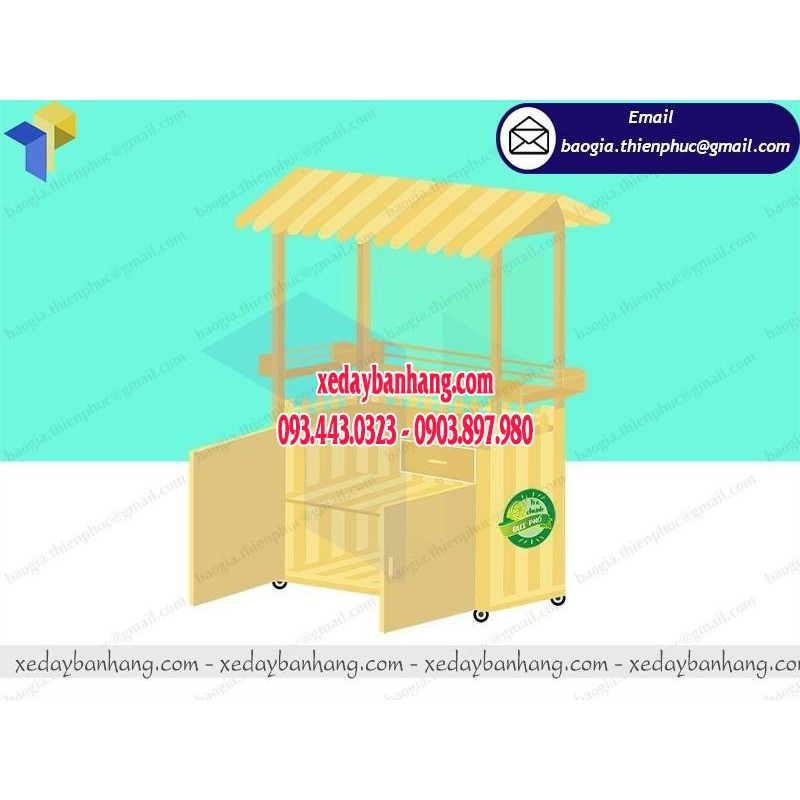 Báo giá xe đẩy bán nước bằng gỗ giá rẻ quận Tân Phú -xedaybanhang.com - ĐT: 0903897980