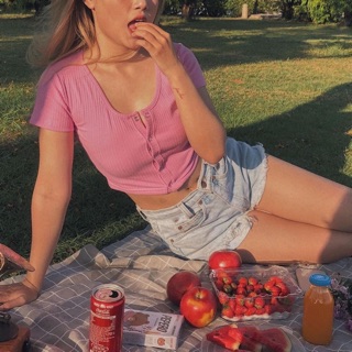 ÁO CROPTOP NÚT BẤM TAY NGẮN [GEMI SHOP]