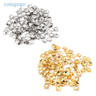 Set 100 Đinh Tán Kim Loại Hình Vuông Dùng Để Trang Trí Giày / Thắt Lưng / Quần Áo Diy