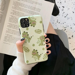 Ốp iPhone Dino xanh lưng nhám iPhone 7 8 7 Plus 8 Plus X Xs Xr XsMax iPhone 11 11 Pro 11 Promax Cú Mèo Case