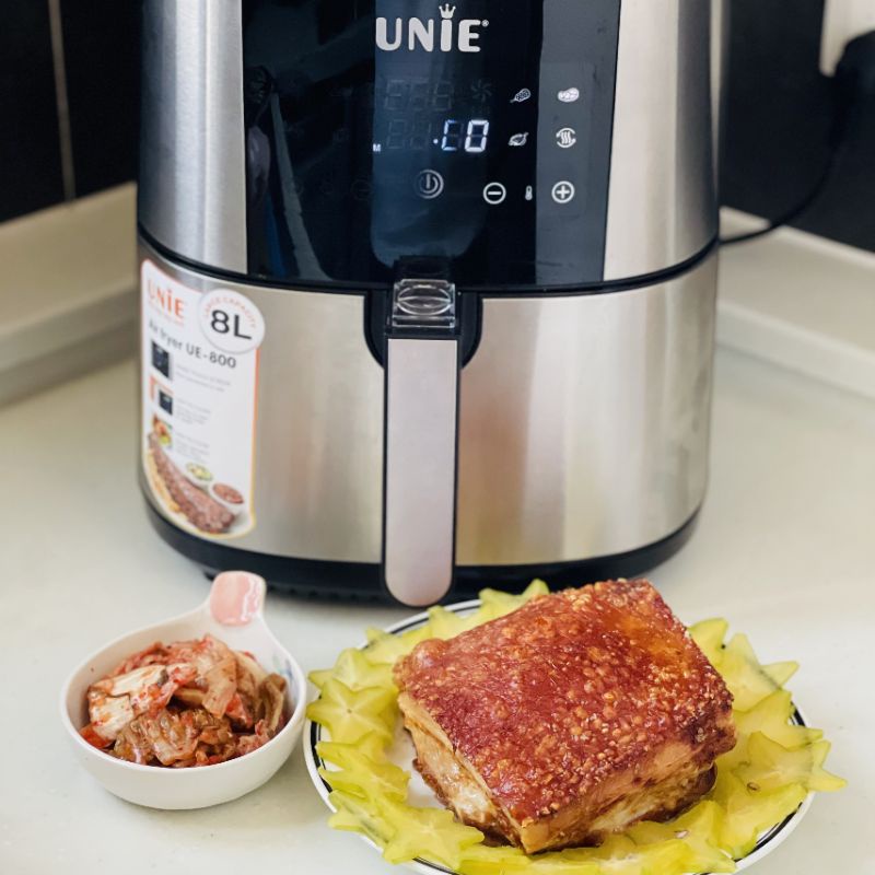 Nồi chiên không dầu UNIE UE-800 8L - Đen và xám Inox, dung tích lớn, công suất 1800W