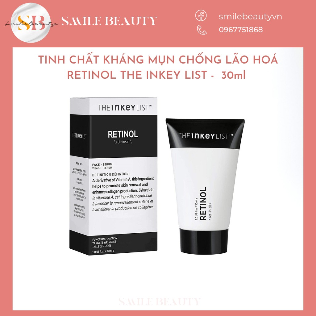 Serum kháng mụn, chống lão hoá Retinol The Inkey List 30ml
