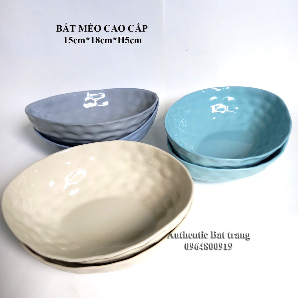 &quot;HOT&quot; Bát méo CAO CẤP (15*18*h5cm) -Phong cách Châu Âu-Đựng đồ ăn, trang trí món ăn tuyệt vời-Gốm sứ Authentic Bát tràng