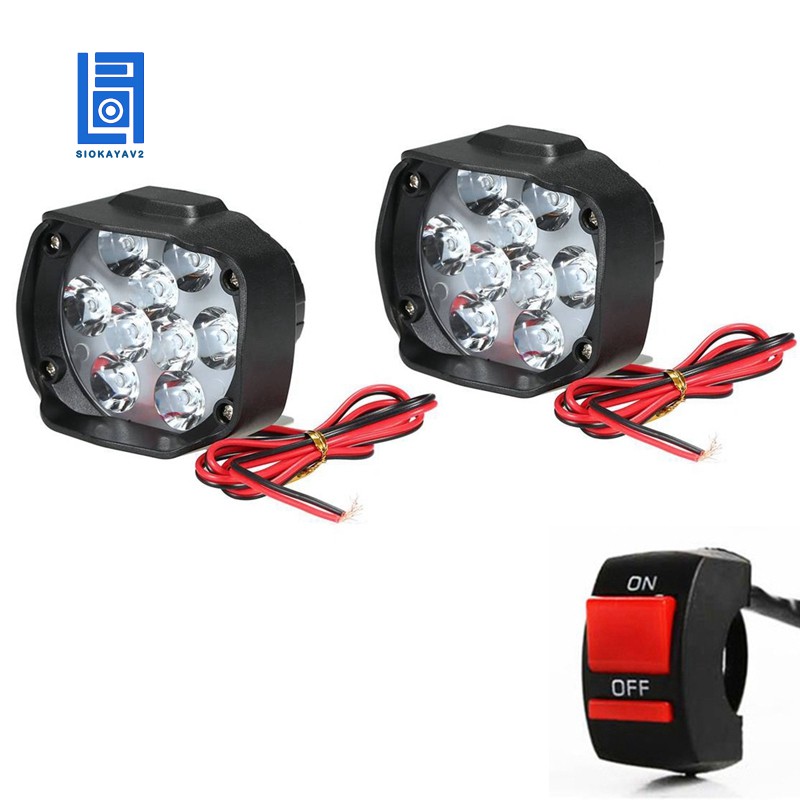 (Đang Bán) Bộ 2 Đèn Pha 9 Led 6500k 1500lm Cho Xe Mô Tô