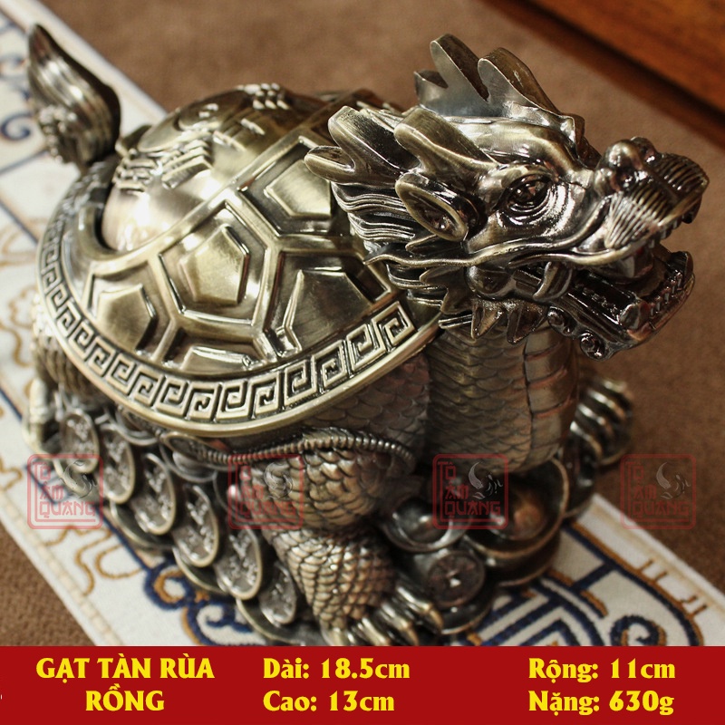 Gạt tàn Tỳ Hưu đồng 18.5cm phong thủy hình độc lạ may mắn tài lộc- trang trí phòng khách, bàn làm việc, kinh doanh