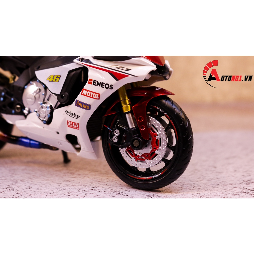 MÔ HÌNH XE YAMAHA YZF R1M RED ĐỘ PÔ AR KIM LOẠI AUTONO1 D135