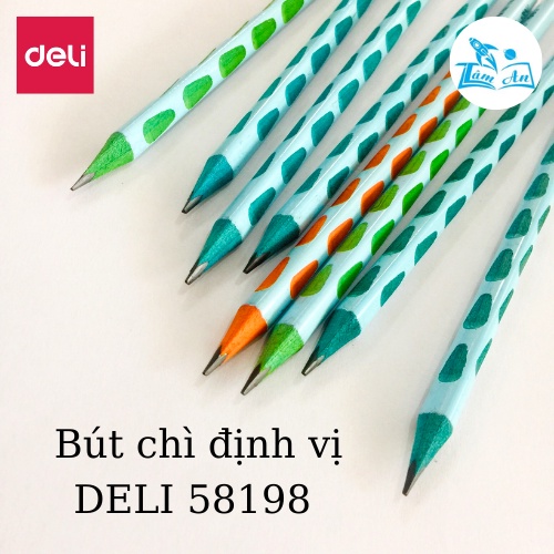 Bút Chì Gỗ Có Định Vị Tay Cầm DELI Ngòi 2B Màu Sắc Tươi Sáng Giúp Con Tập Viết