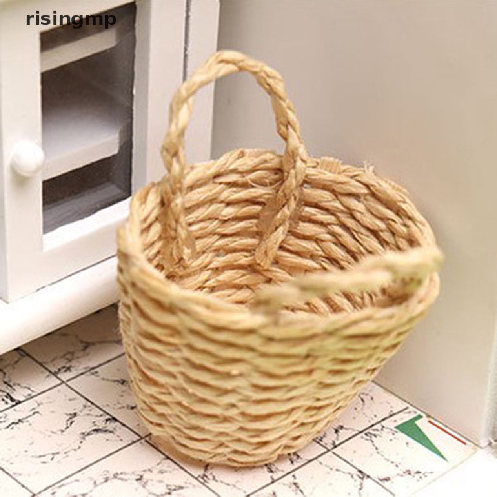 Giỏ Đan Mini Đựng Đồ Trang Trí Nhà Búp Bê Tỉ Lệ 1: 12 ♨Nóng Bỏng