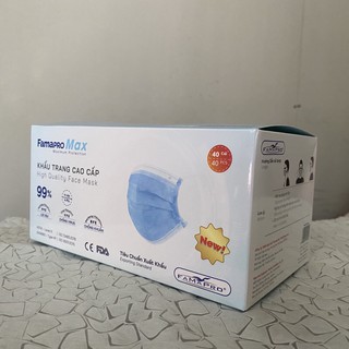 Khẩu Trang Y Tế 4 Lớp Kháng Khuẩn Famapro Max,  hộp 40 chiếc hàng công ty Nam Anh