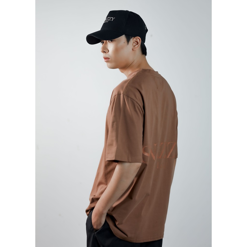 Áo Thun Nam Cổ Tròn Vải Cotton Dày Dặn Tay Ngắn Snazzy Nâu Đá