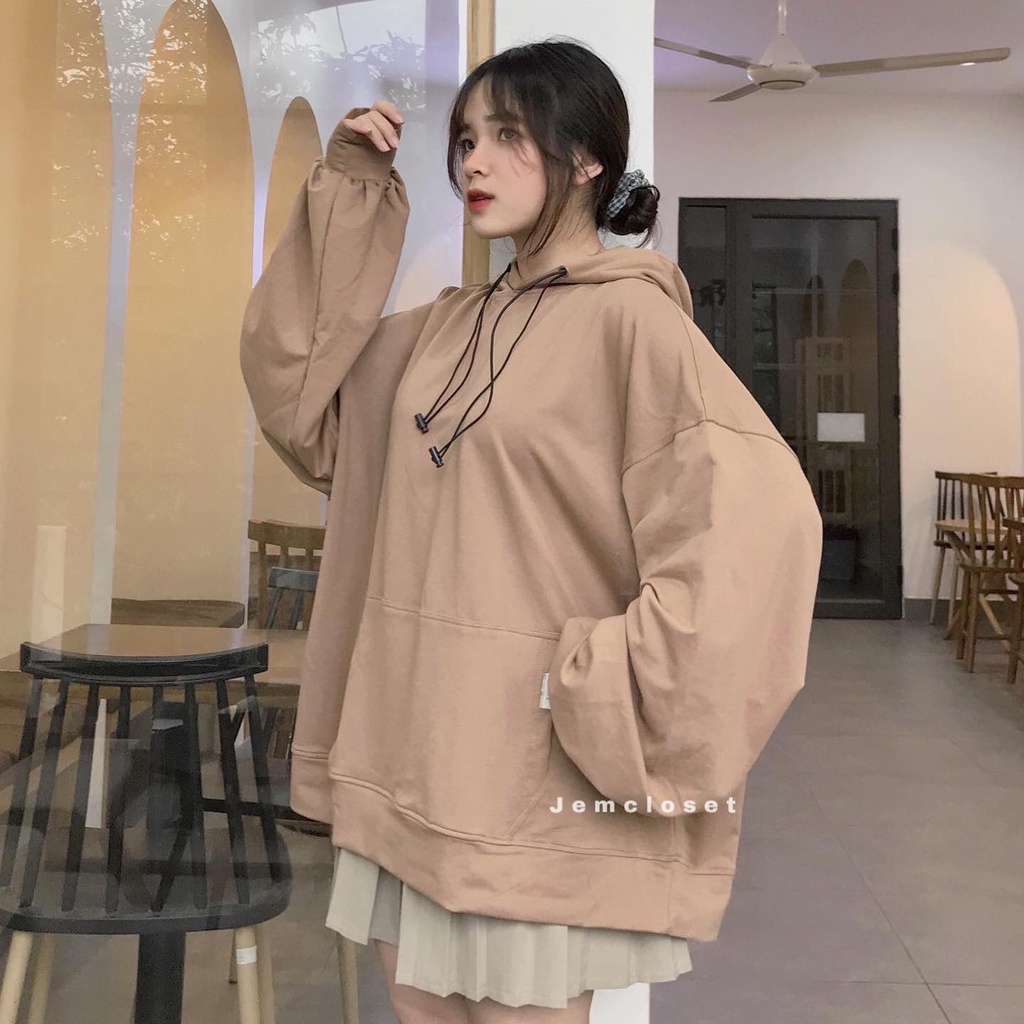 Áo Hoodie Nữ Form Rộng JEMCLOSET Hoodie Simpoo Phong Cách Basic Đơn Giản Kiểu Hàn Quốc Chất Liệu Vải Dày Mềm Mịn 1767