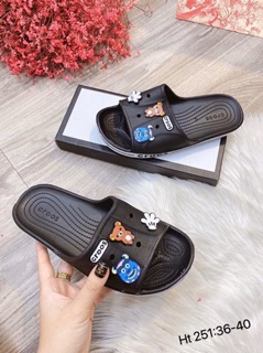 Dép crocs để mỏng, tặng kèm 6 sticker