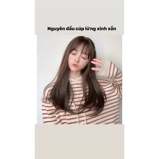 Tóc giả nguyên đầu duỗi cúp đuôi