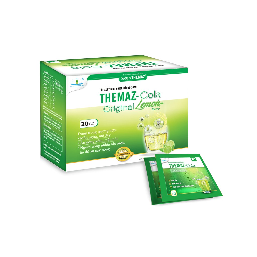 Bột sủi thanh nhiệt giải độc gan Themaz Cola Original - Vị Chanh | Thế Giới Skin Care