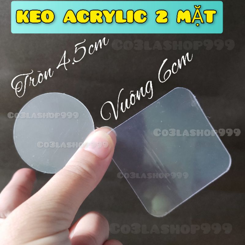 Miếng keo dán 2 mặt Mỏng trong suốt siêu dính dán kệ remote, cục phát wifi ổ điện, khung tranh