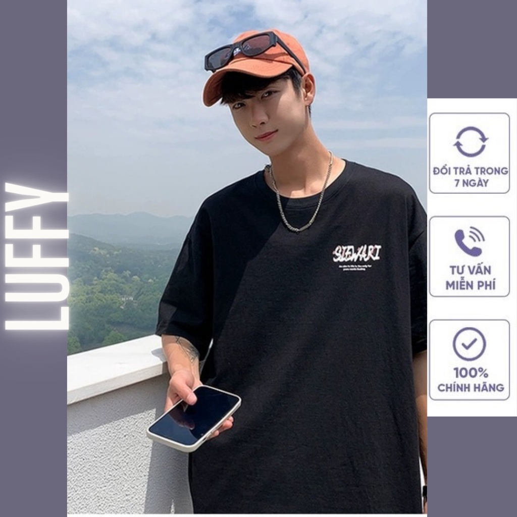 Áo thun unisex, áo phông tay lỡ from rộng chất liệu cotton mát in hình chữ SIEWARI