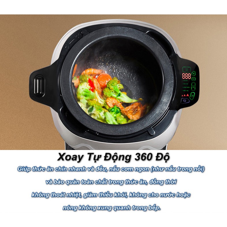 Robot Nấu Ăn Thông Minh 4 Chức Năng Nấu CORING KITCHEN Với Dung tích 6L Công suất 2000W