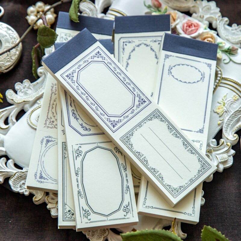 Set 12/24/48 Giấy Note Ghi Chú Frame Khung Vintage Retro Cổ Điển Trang Trí Sổ Bullet Journal Decor Phụ Kiện Chụp Ảnh