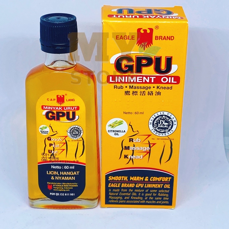 (Chính Hãng) Dầu Nóng Xoa Bóp Gừng GPU Indonexia 60ml