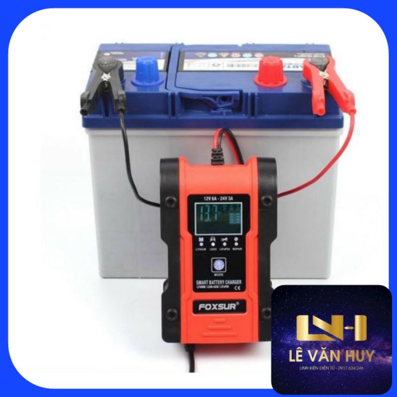Bộ sạc ắc xe máy & oto 12v - 5AH& loại 6AH có màn hình lcd