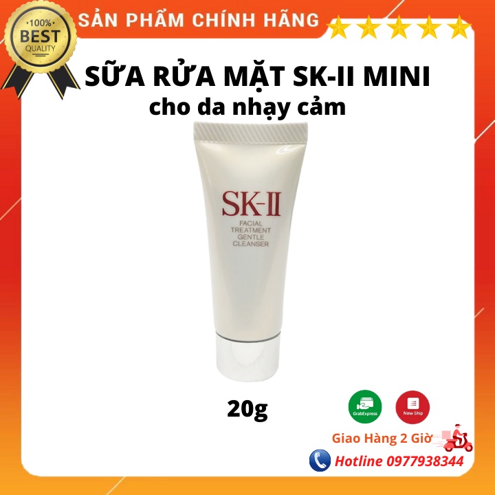 Sữa rửa mặt SKII/ Sk2/ SK-II Facial Treatment Gentle Cleanser Mini 20g tách set nội địa Nhật - Sạch sâu,cấp ẩm, dịu nhẹ