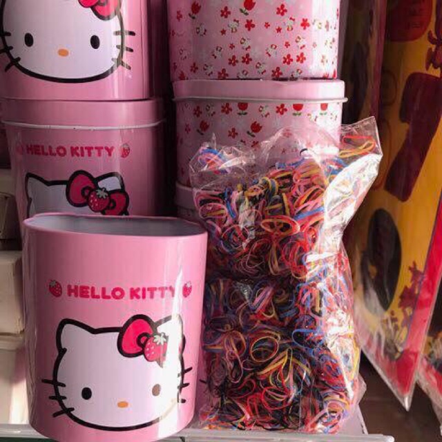 Hộp chun buộc tóc kitty cho bé