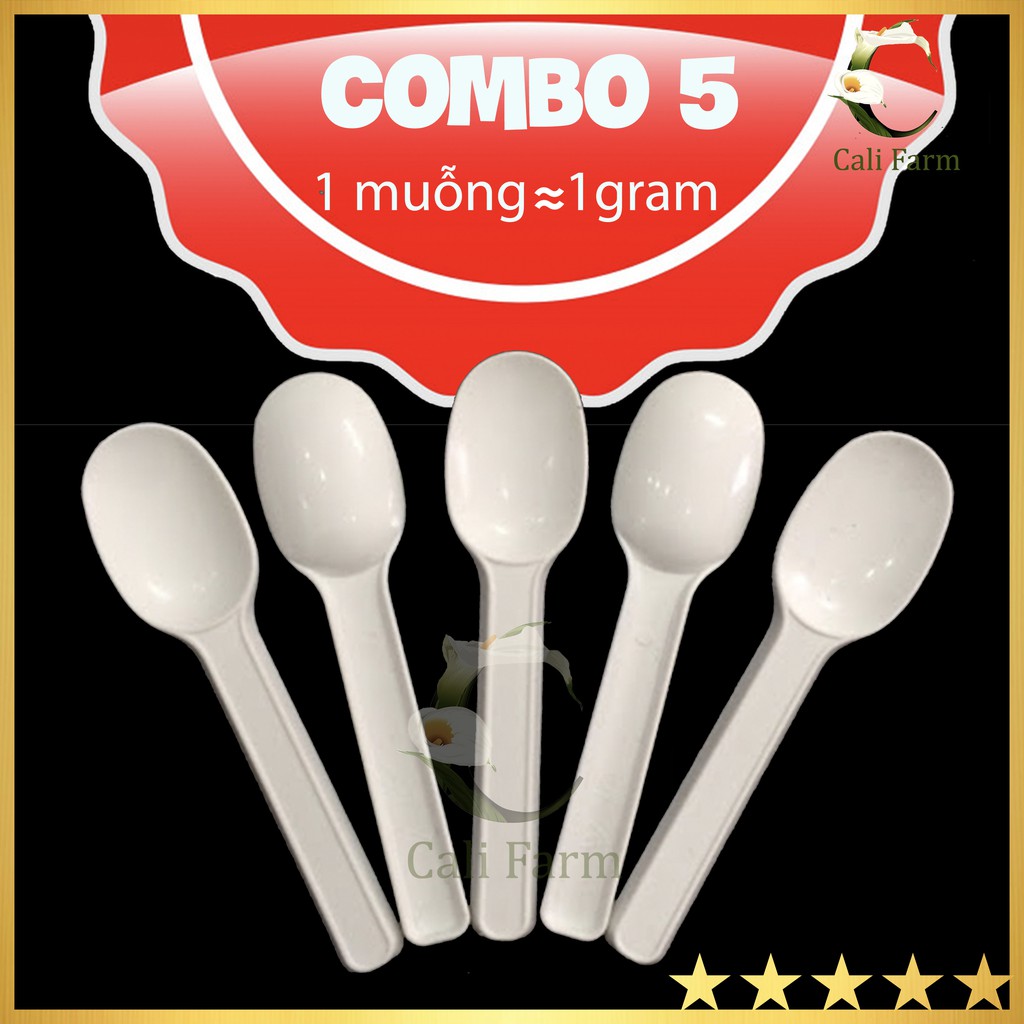 [Combo 5] Muỗng (Thìa) nhựa dùng đo lường mức phân thuốc loại 1gram