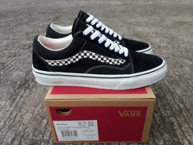 Giày Vans Old Skool V Sides 100% Phối Màu Đen Trắng Thời Trang Trẻ Trung